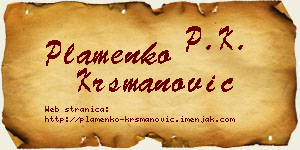 Plamenko Krsmanović vizit kartica